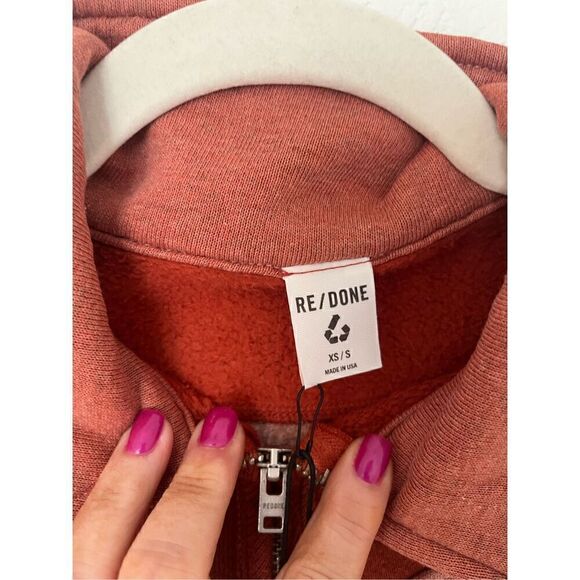 Re/Done LSU Tigers Cropped Quarter Zip Sweatshirt NEW - Picture 4 of 5